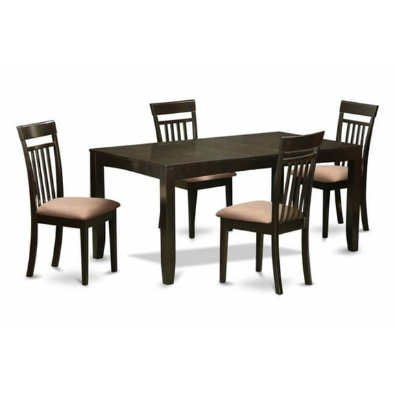 5 Piece Dining Room Set-Dining Room Table With Leaf Plus 4 Kitchen Chairs