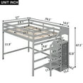 thumbnail image 4 of Aukfa Full Size Loft Bed with Built-in Storage Wardrobe, Staircase Wood Loft Bed for Kids Adults - Gray, 4 of 8