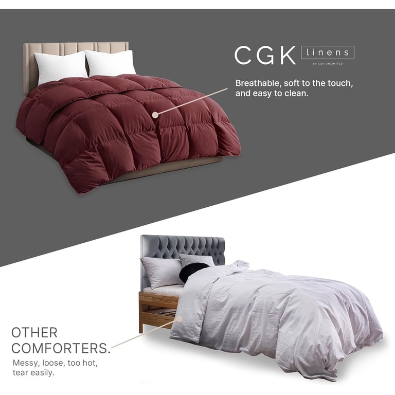 Premium Down Alternative Queen Comforter, Burgundy photo 3
