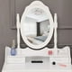 thumbnail image 5 of Elegance White Dressing Table Vanity Table and Stool Set Wood Makeup Desk with 4 Drawers & Mirror FCH Modelo, 5 of 7