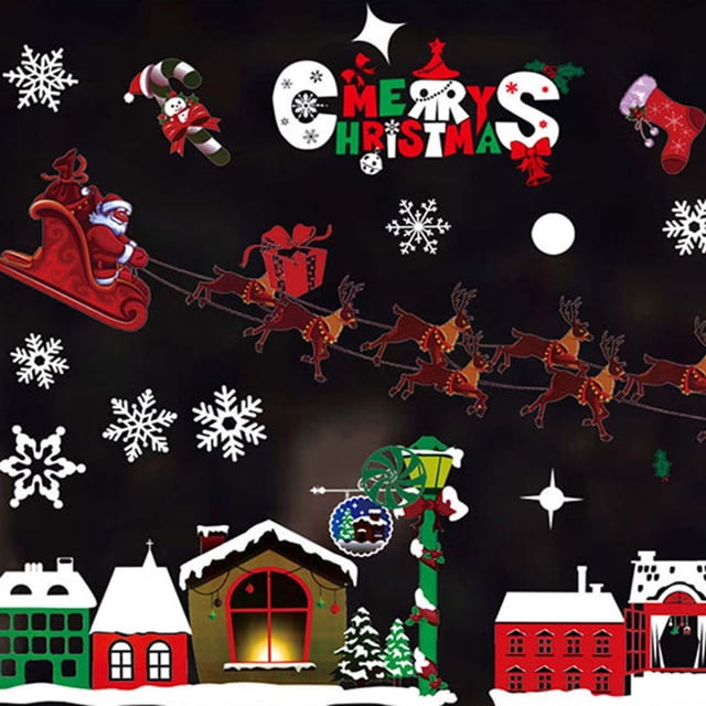 Xihbxyly Pegatinas de Pared Navideñas de Copos de Nieve, Diseño Creativo de Pvc Extraíble, Fáciles de Despegar y Pegar, Decoración Navideña para El Hogar, Sala de Estar, Dormitorio, Oficina, Juego de