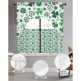 thumbnail image 2 of St. Patrick's Day Swag Kitchen Curtains Sets for Windows 24 Inch Length, Watercolor Shamrock Leaves Lucky Green Short Window Curtain Panels Swags Valances and Tiers 3 Piece Set for Cafe/Dining Room, 2 of 5