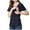 Dark Blue, variant on SGFCWSX Women Maternity Nursing Tops, Shorts Sleeve Solid Color Crew Neck Breastfeeding Shirts Blouse Blue XXXL