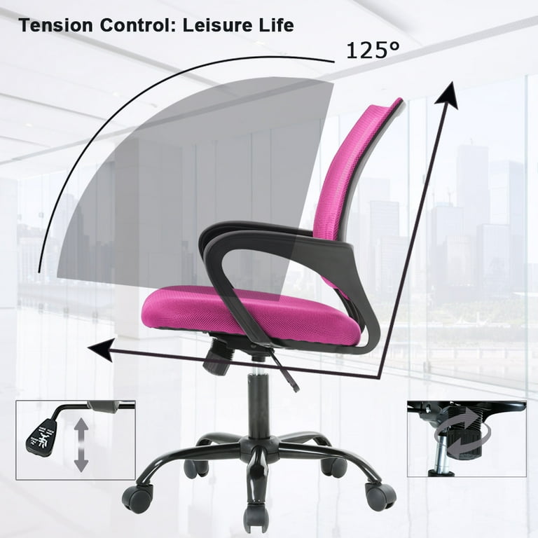  Ergonomic Office Chair Cheap Desk Chair Mesh Computer Chair  with Lumbar Support Arms Modern Cute Swivel Rolling Task Mid Back Executive  Chair for Women Men Adults Girls,Black : Home & Kitchen