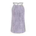 thumbnail image 3 of XMMSWDLA Halter Tank Tops Women Floral Printed Summer Sleeveless Blouse and Tops Casual Loose Tunic Shirts Cute Tank Tops Purple Tank Top Dress Women, 3 of 4
