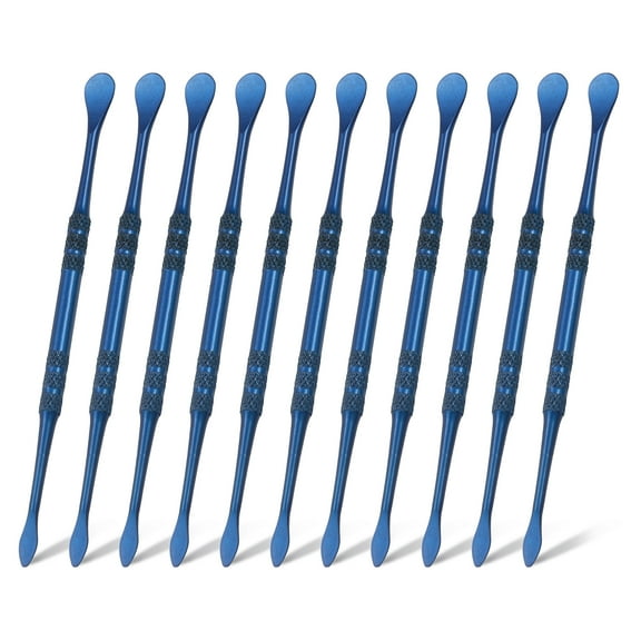 11pcs Wax Carving Tool 4.75" Double-Headed Stainless Steel Sculpture Tools Kit Modeling Engraving Sculpting Spoons for Clay Pottery Crafts Shaping, Navy Blue