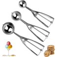 thumbnail image 1 of LoonWear Scoop Set, Ice Cream Scoop Set, 3 PCS Stainless Steel Scoops for Baking Include Small Size (1.6 In), Medium Size (2 In), Large Size (2.5 In), Ergonomic Handle Dough Scoop, 1 of 5
