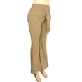 thumbnail image 2 of AKOEE Flared Leggings for Women Tie Front Skirted High Waist Stretchy Bell Bottoms Yoga Workout Casual Pants (M, Khaki), 2 of 8