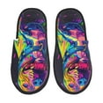 thumbnail image 1 of Balery Neon Pop Art Pitbull Pantuflas de Casa de Felpa Silenciosas con Diseño Estampado, Zapatillas Cómodas Antideslizantes de Algodón para Interior-Large, 1 of 8