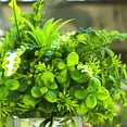thumbnail image 3 of Enova Home Artificial Mixed Greenery Foliage Plant in Clear Glass Vase, 3 of 4