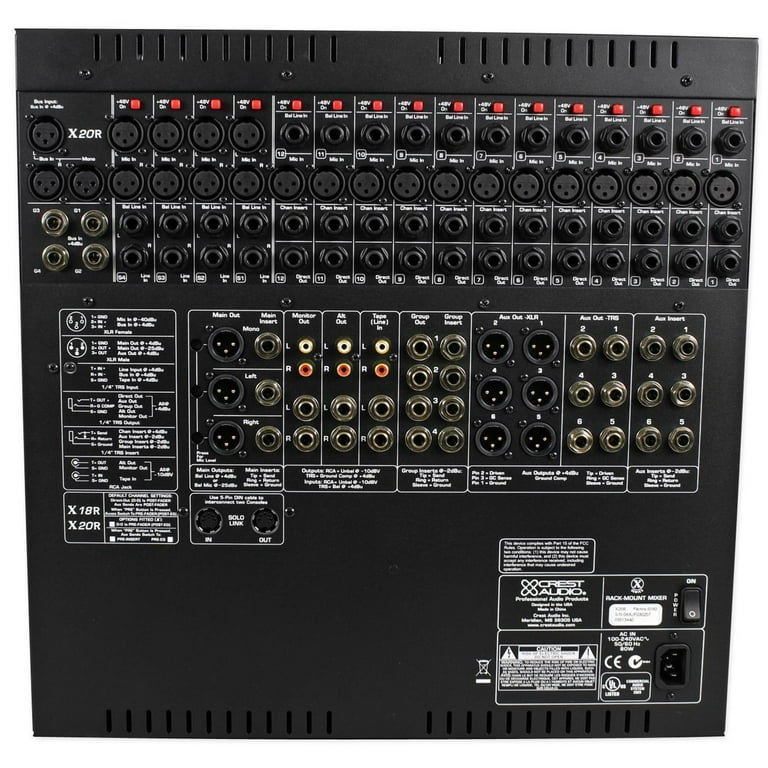 Crest X20R Rack Mixer with Equalizer: Live Sound System Crest X20R Rack Mixer with Equalizer: Live Sound System