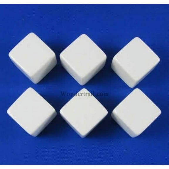 White D6 Blank 16mm Dice Set with Stickers (6)
