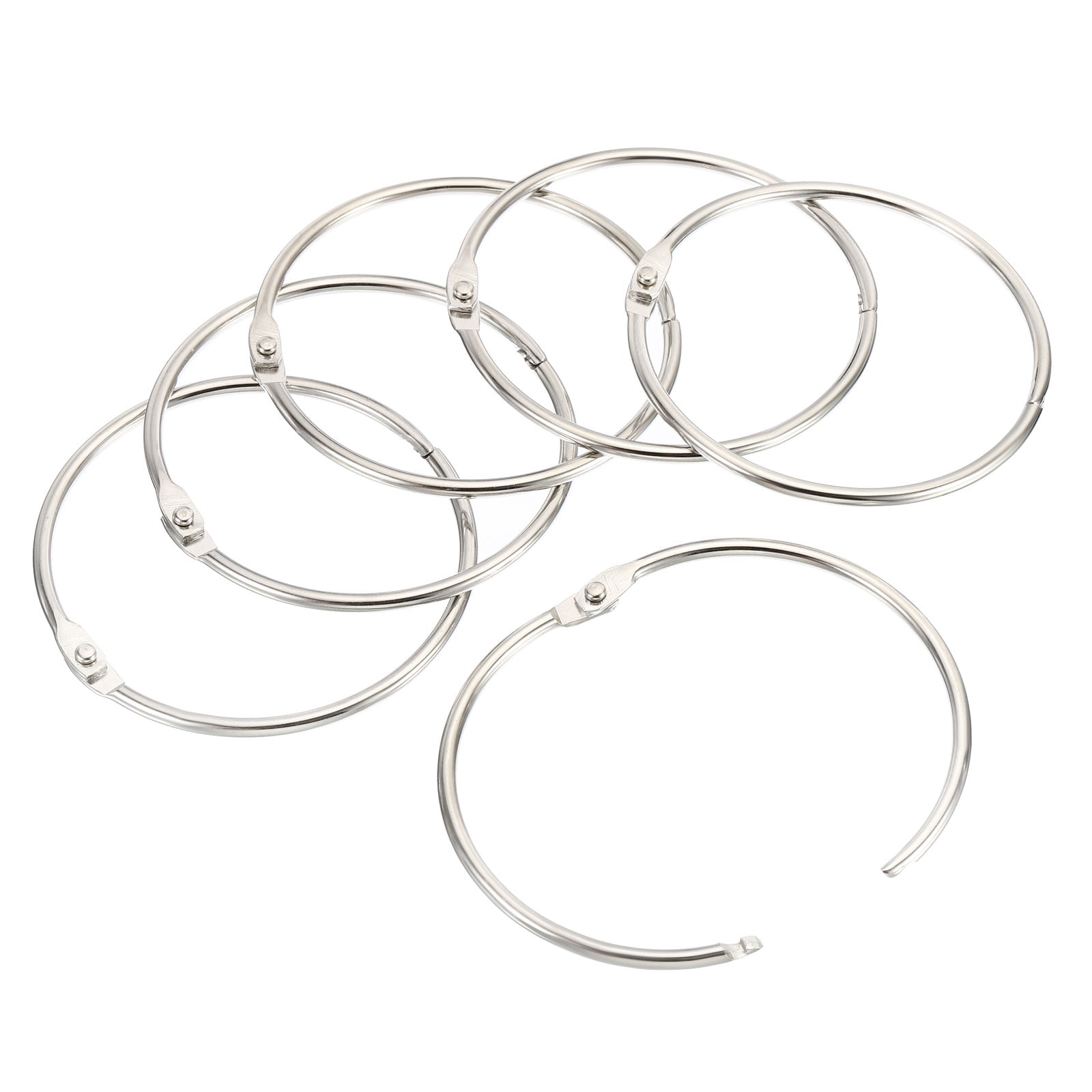 Uxcell 3.5" OD 3.2" ID Loose Leaf Rings Binder Ring Steel for Book DIY