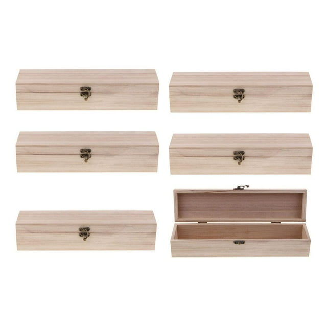 Caja de Almacenamiento de 6x con Tapa / Almacenamiento de Joyas de Decoupage de Pino Sin Terminar / Sin