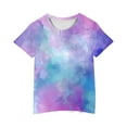 thumbnail image 4 of HAOTAGS T-shirts fot Toddler Boys Girls Tie-dye Print Shorts Sleeve Round Neck Tops for Kids Multicolor Size 3-4 Years, 4 of 4
