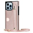 thumbnail image 2 of Allytech Wallet Case for iPhone 16 Plus with Card Slot & Shoulder Strap, Premium PU Leather Adjustable Strap Wristband Kickstand Shockproof Full Protective Cover for Women Men - Rosegold, 2 of 11