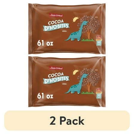 Malt-O-Meal Cocoa Dyno Bites, Gluten Free Breakfast Cereal, Crunchy 32 oz Resealable Cereal Bag