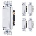 thumbnail image 2 of Interruptor basculante Grounding Paddle, paquete de 5 unidades, 3 vías, 15 A, GE, blanco, 2 of 5