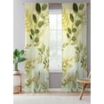 thumbnail image 5 of Sheer Curtains 108 Inches Long, Sage Green Leaves Semi Sheer Curtains Light Filtering Window Treatment, Summer Botanical Farmhouse Watercolor Leaf Privacy Voile Drapes for Living Room 52x108 Inch, 5 of 7