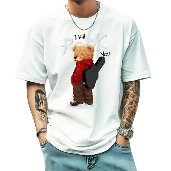 Graphic Tees for Men Summer New Print Casual Tee Fashion Trend Sports Shirt Select