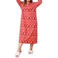 thumbnail image 2 of Agnes Orinda Women's Plus Size Valentines Day Pajamas Crew Neck Long Sleeve Sleep Dress Casual Nightgown Sleepwear 4X Red, 2 of 6