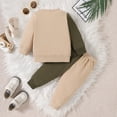 thumbnail image 7 of Kopltyrfg Toddler Baby Boy Fall Clothes 2T 3T 4T Letter Print Crew Neck Long Sleeve Sweatshirt Pants 2 Pcs Outfits (Beige), 7 of 7