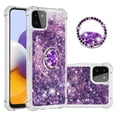thumbnail image 1 of Funda para Samsung Galaxy A22 5G con Brillo Líquido Flotante, Purpurina, Parachoques y Anillo Giratorio Soporte, 1 of 5