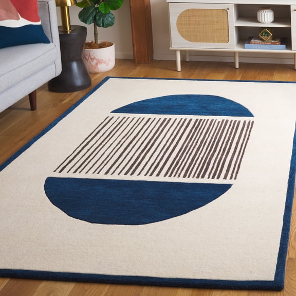 Safavieh Rodeo Drive Gertrude Abstract Area Rug, Ivory/Navy, 6' x 6' Square