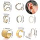 thumbnail image 3 of Juego de 8 pendientes de oro con forma de oreja brillante para mujer, 3 of 5