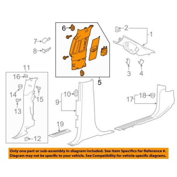 GM OEM Interior-Upper Center Pillar Trim Left 23234435