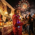thumbnail image 2 of Traje con Luces para Mujer, Conjunto Estampado de 2 Piezas con Chaqueta y Pantalón, Outfit Llamativo para Fiestas, Reuniones y Temporada Festiva, 2 of 6