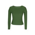 thumbnail image 7 of Womens Long Sleeve T Shirts Slim Fit Crew Neck Casual Tops Solid Color Ribbed Knit Stretchy Comfy Business Casual Blouse, 7 of 7