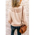 thumbnail image 1 of ABPHQTO Jersey De Mujer De Punto Con Cuello Redondo Beige Y Empalme De Encaje, 1 of 5