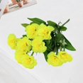 thumbnail image 5 of Artificial Carnation Flower with Stem 10 Head Home Office Table Centerpiece Wedding Faux Flower Branch Floral Arrangement Decoration -Yellow, 5 of 8