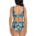 thumbnail image 3 of Wukai Hawaiian Style Women's Bikini Set Two Piece,wimsuit High Waisted V Neck Twist Front Adjustable Spaghetti Straps Bathing Suit-Medium, 3 of 7