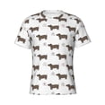 thumbnail image 4 of Vsdgher Dachshund Dog Puppy Print Men's Dry Fit Mesh Athletic Shirts Moisture Wicking Tennis T-Shirt Tops, 4 of 9