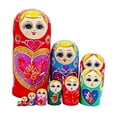 thumbnail image 1 of Matryoshka-juguetes pintados a mano para niños, juego de muñecas apilables de dibujos animados, muñecas rusas anidadas para estante de, 1 of 8
