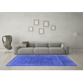 thumbnail image 3 of Ahgly Company Machine Washable Indoor Square Oriental Blue Industrial Area Rugs, 8' Square, 3 of 4