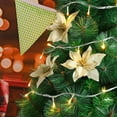 thumbnail image 3 of 36PCS Glitter Christmas Artificial Flowers Christmas Poinsettia Decor Christmas Tree Wreaths Ornaments for Christmas Home Wedding Party, 3 of 8