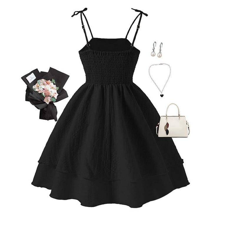 blue dress for baby girl Black Swiss Dot Ruffle Sleeve Dress main image 0