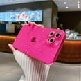 thumbnail image 5 of Neon Glitter Clear Case for iPhone 12 Pro Max with Camera Lens Protector, Sparkly Silicone Shockproof Protective Phone Case for Women Girls (Hot Pink), 5 of 7