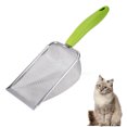 thumbnail image 1 of Cuchara de metal, pala profunda, mango largo, tamiz fecal, urinario para gatos, duradero, pesado, utilizado para recipientes para arena para gatos, 1 of 5