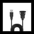 thumbnail image 3 of 2 Pcs 1M Socket Cable USB 3.0 Auto Car Flush Mount Male to Female Extension Cord Dashboard Panel Square Audio Line,2 * Mount Cable,Black, 3 of 8