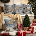 thumbnail image 1 of Fundas de Cojín de Lino con Escena Navideña Nevada | Decoración Estilo Americano | Decoración para Sofá o Sala de Estar | 45X45Cm | Multicolor | 1 Unidad, 1 of 6