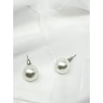 thumbnail image 2 of Pearl Stud Earrings & Sheer Chiffon Scarf - Elegant & Classic Vintage Style, 2 of 3