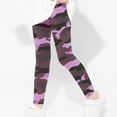 thumbnail image 5 of Odeerbi Toddler Girls Leggings Camouflage Stretchy Tights Pants High Waist Camouflage Printed Pants Stretchy Soft Tights Kids Summer School Wearing Purple, 5 of 5