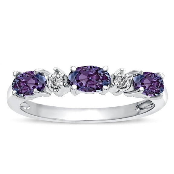 Star K � Oval 5x3 Simulated Alexandrite three stone oval band