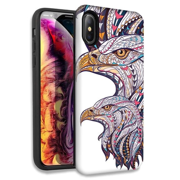 Mundaze Mosaic Bald Eagles Double Layer Hybrid Case Cover For Apple iPhone XR