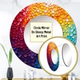 thumbnail image 3 of Designart "Contrasting Cadence Hardedge Art wall art I" Abstract Collages Rund Mirror For Wall Decor - Large Multi-Color Round Printed Mirror - Coastal Round Mirror 23" x 23" Inch, 3 of 5
