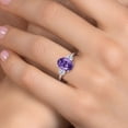 thumbnail image 4 of Gem Stone King 2.96 Ct Oval Purple Amethyst White Topaz 925 Sterling Silver Ring, 4 of 6
